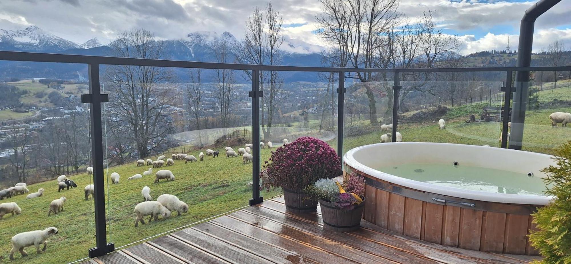Domki Widokowe Wooden Luxury Chalet & Jacuzzi Zab Værelse billede